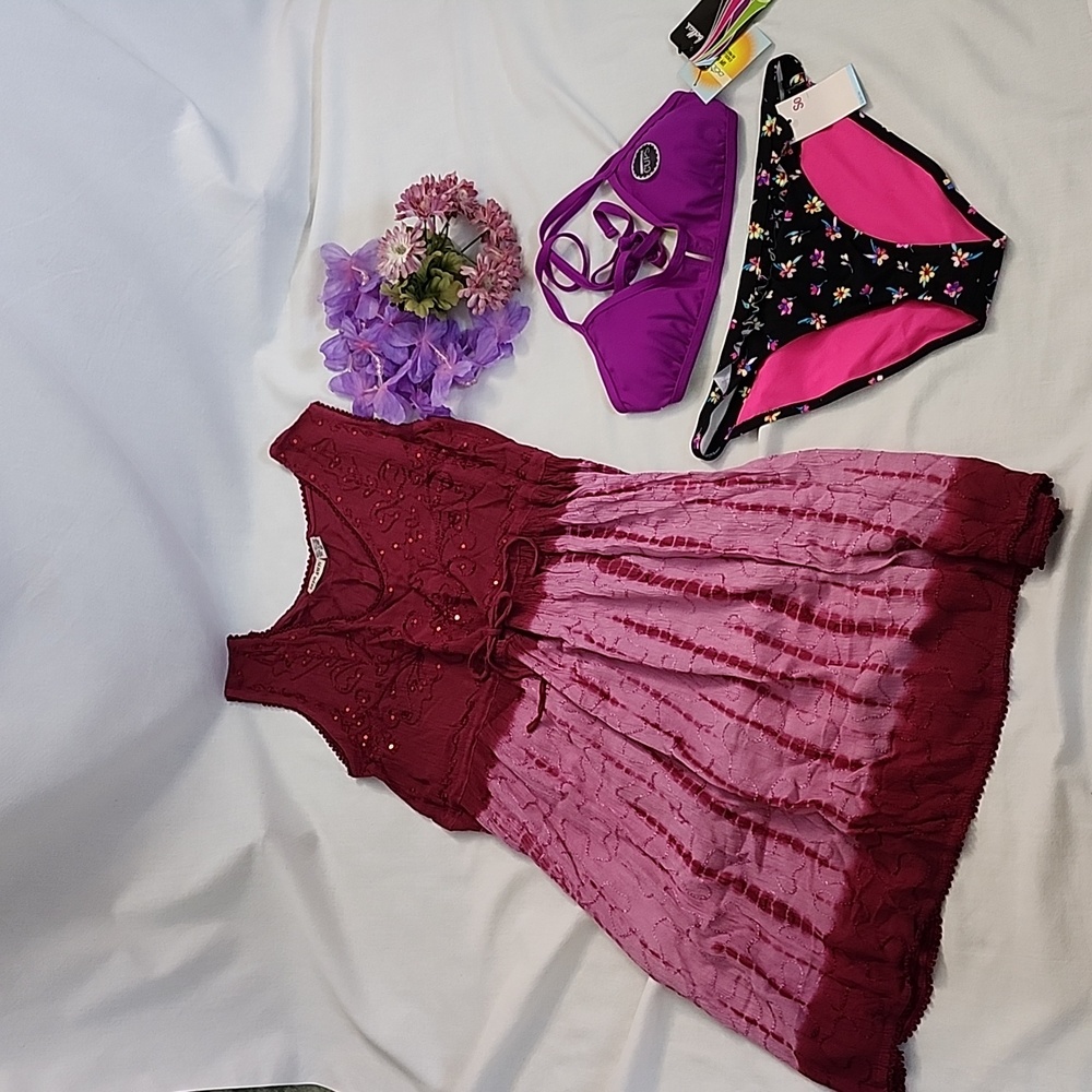 NWT Two piece bikini with ombre Cover-up